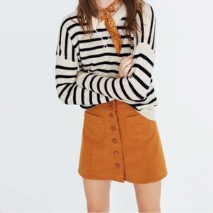 Madewell 100% Cashmere Striped Waffle Sweater Size Small